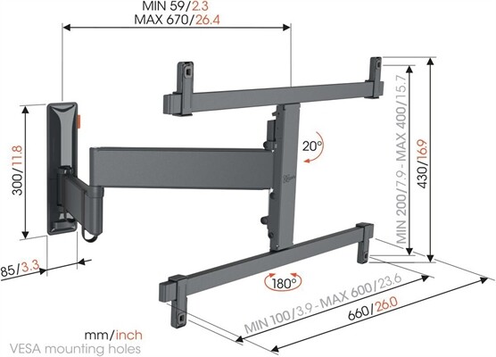 Vogels TVM 3665 Full-Motion+ (40-77")